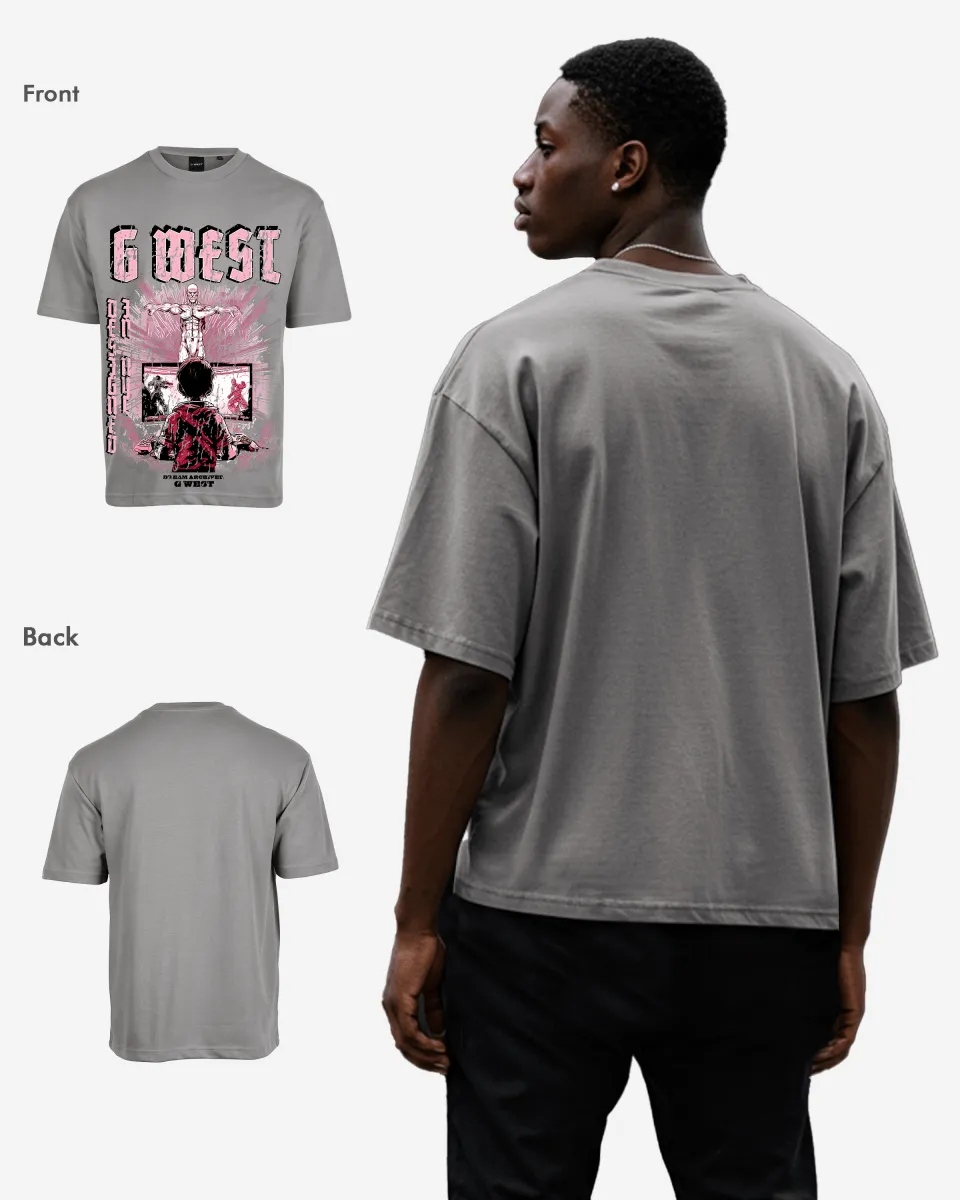 G West Game of G Baby Blue Black Oversized Tee
