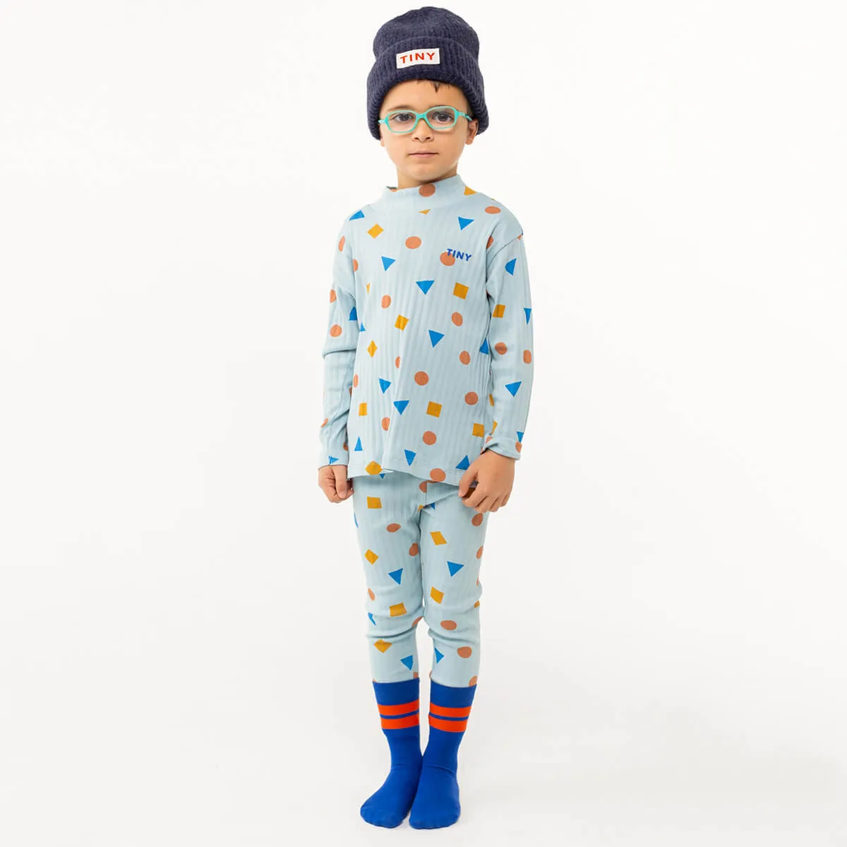 Geometric Pant in Warm Blue by Tinycottons - Last One In Stock - 6 Years