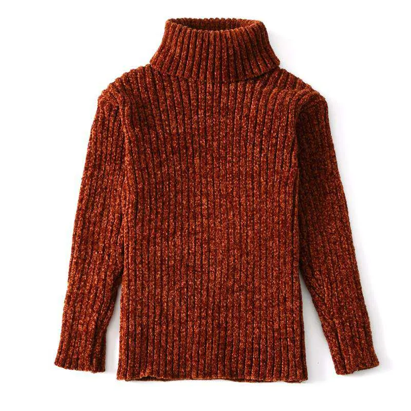 Girls Boys Turtleneck Sweater Knitwear Winter Warm Turtle Neck