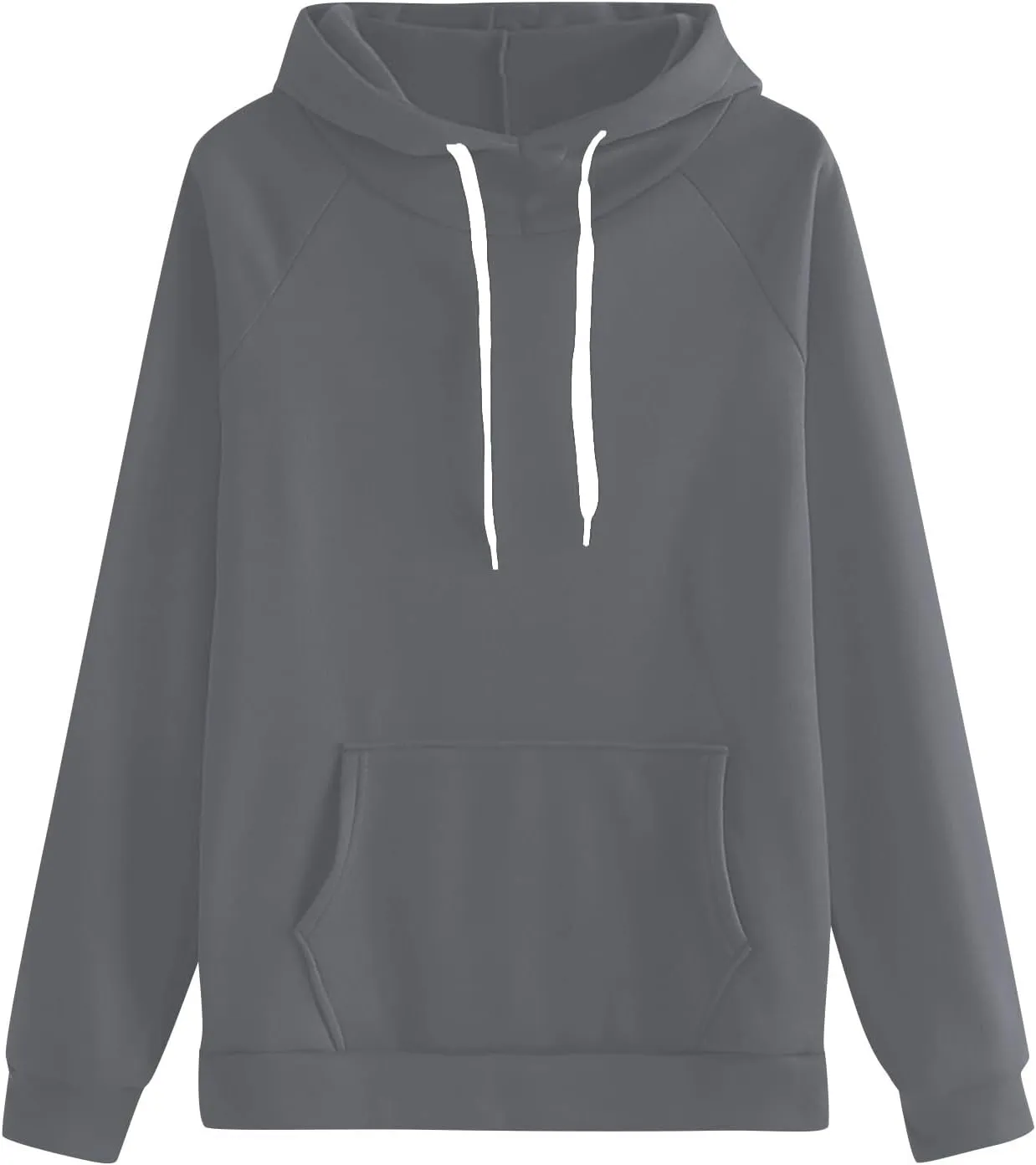 Hoodie for Women Long Sleeve Fleece Oversized Pullover Tops Long Sleeve Drop Shoulder Pocket Blouses Preppy Clothes