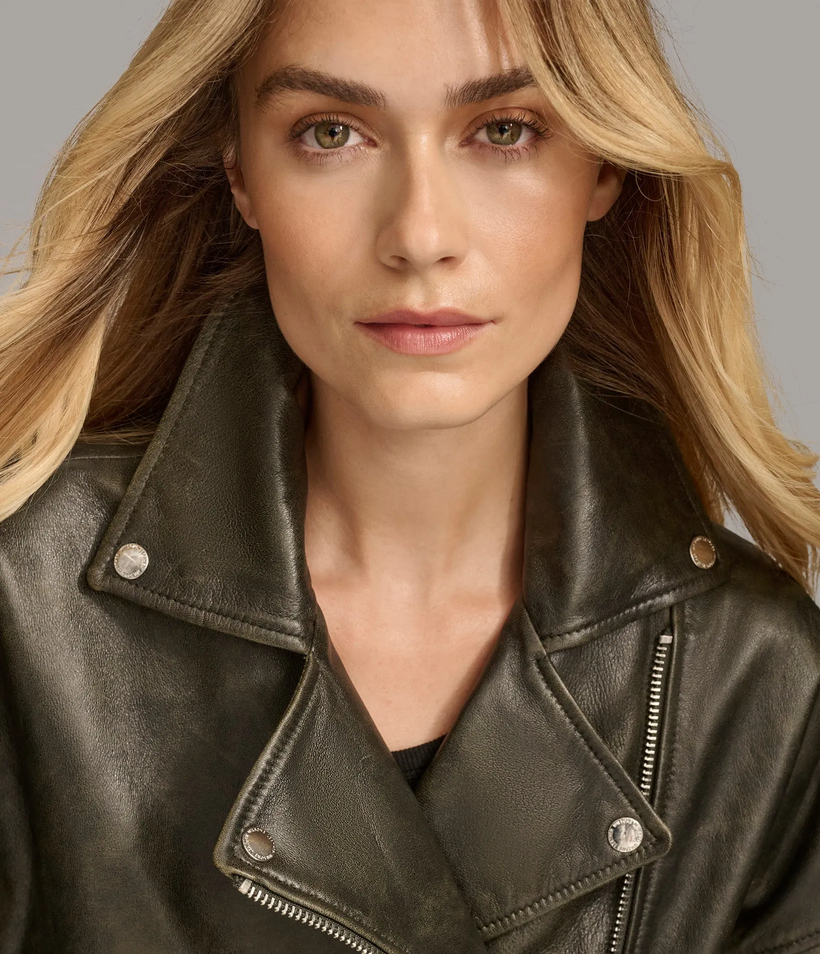 Imani Cropped Asymmetric Moto Jacket