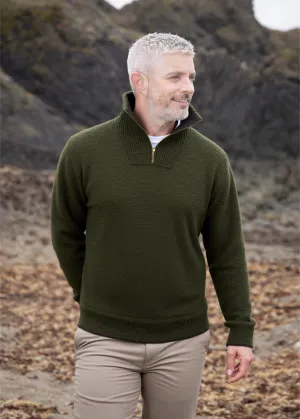 IrelandsEye Men's Half Zip Pullover | Green Marl