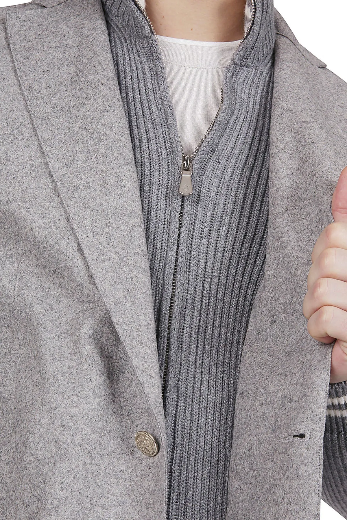Jacket with wool bib