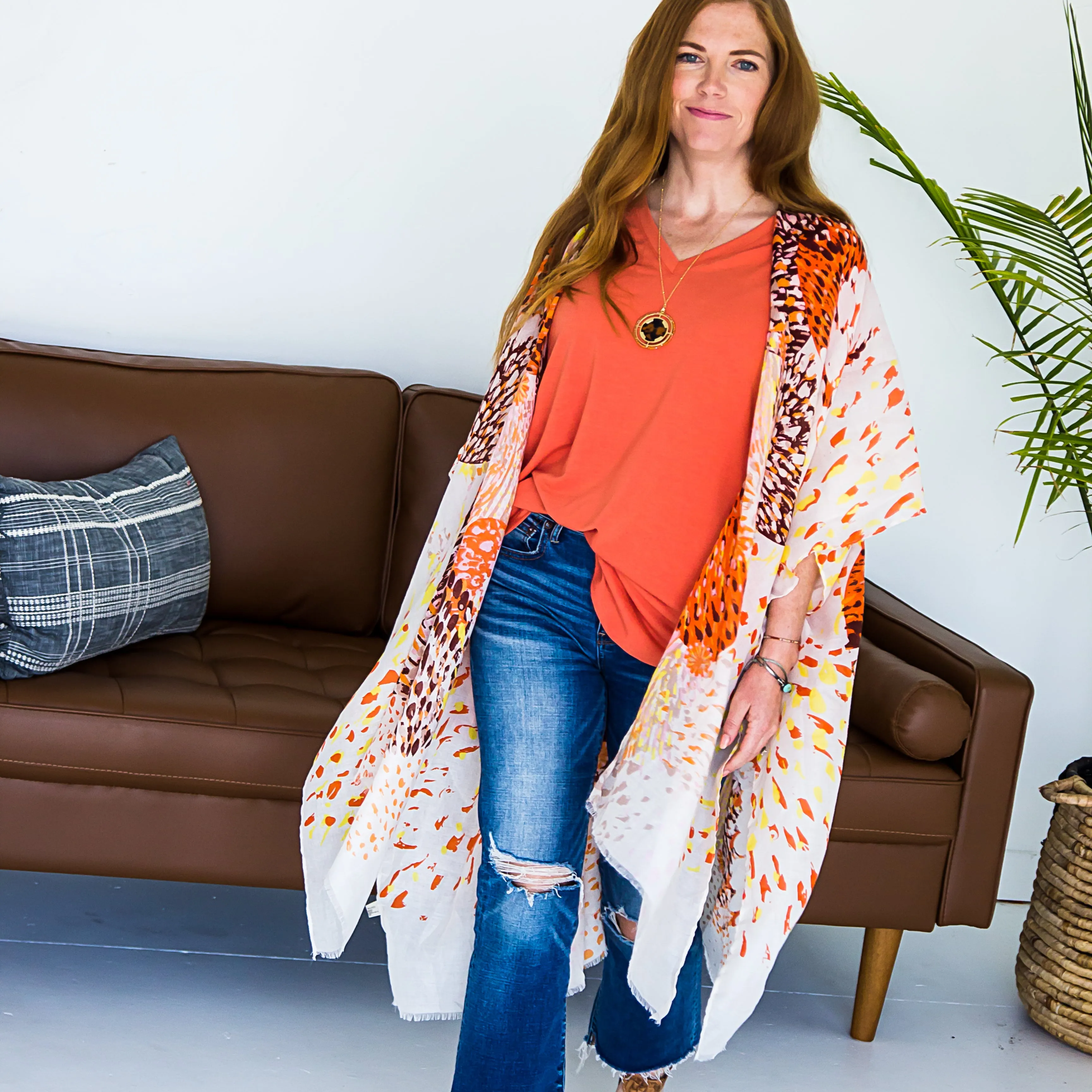 Jane Animal Print Kimono - All Sales Final