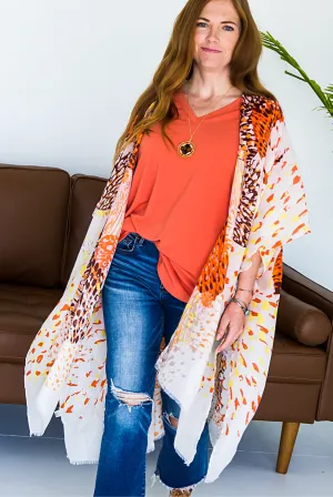 Jane Animal Print Kimono - All Sales Final