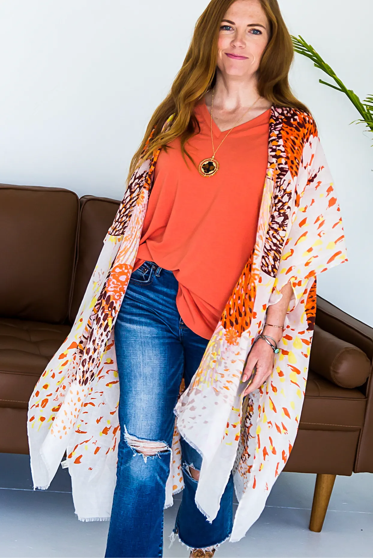Jane Animal Print Kimono - All Sales Final