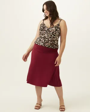 Javanna Midi Flow Skirt | Burgundy
