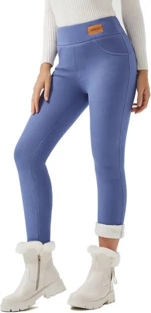 JK SUE JONES Women Winter Warm Thick Leggings Fleece Lined Stretchy Soft Thermal Sherpa Pants High Waist Tights