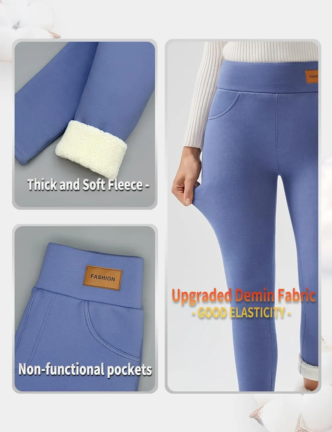 JK SUE JONES Women Winter Warm Thick Leggings Fleece Lined Stretchy Soft Thermal Sherpa Pants High Waist Tights