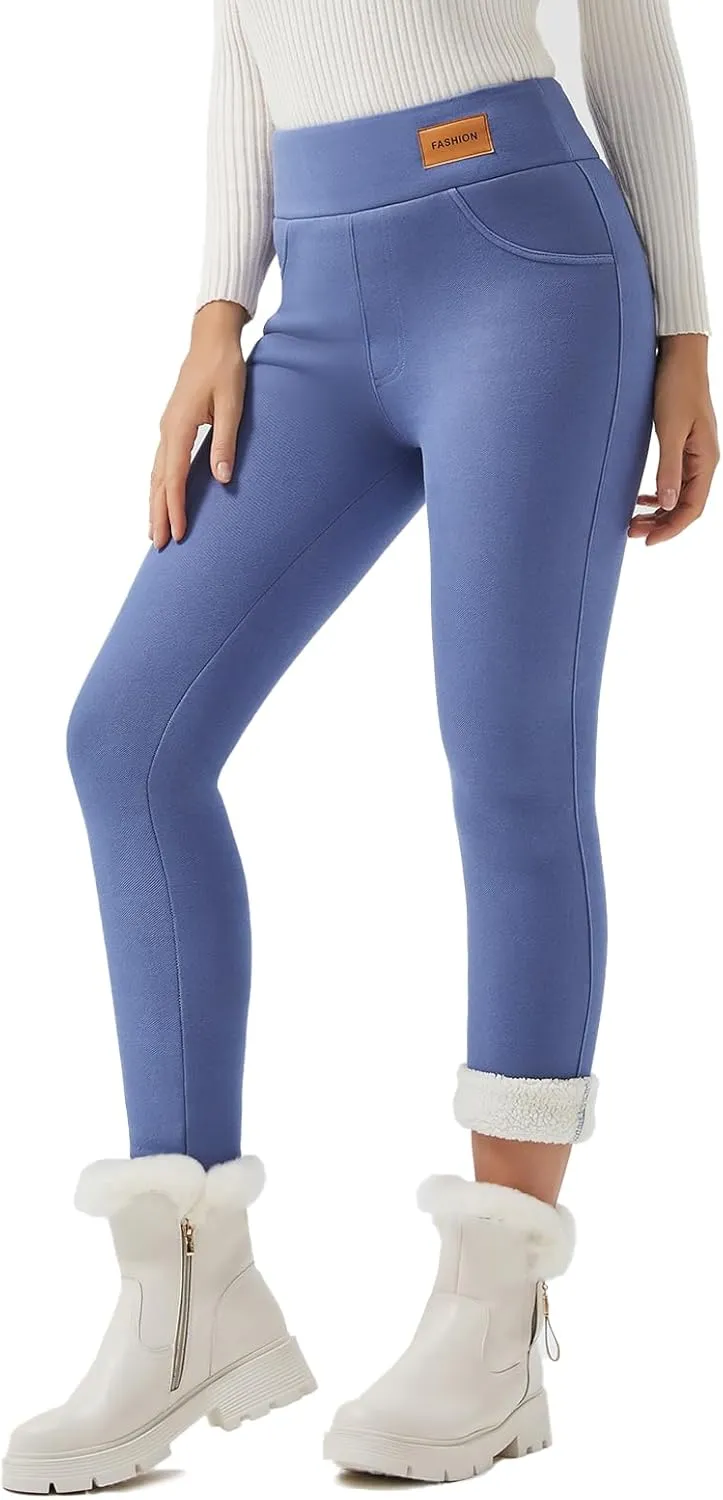 JK SUE JONES Women Winter Warm Thick Leggings Fleece Lined Stretchy Soft Thermal Sherpa Pants High Waist Tights