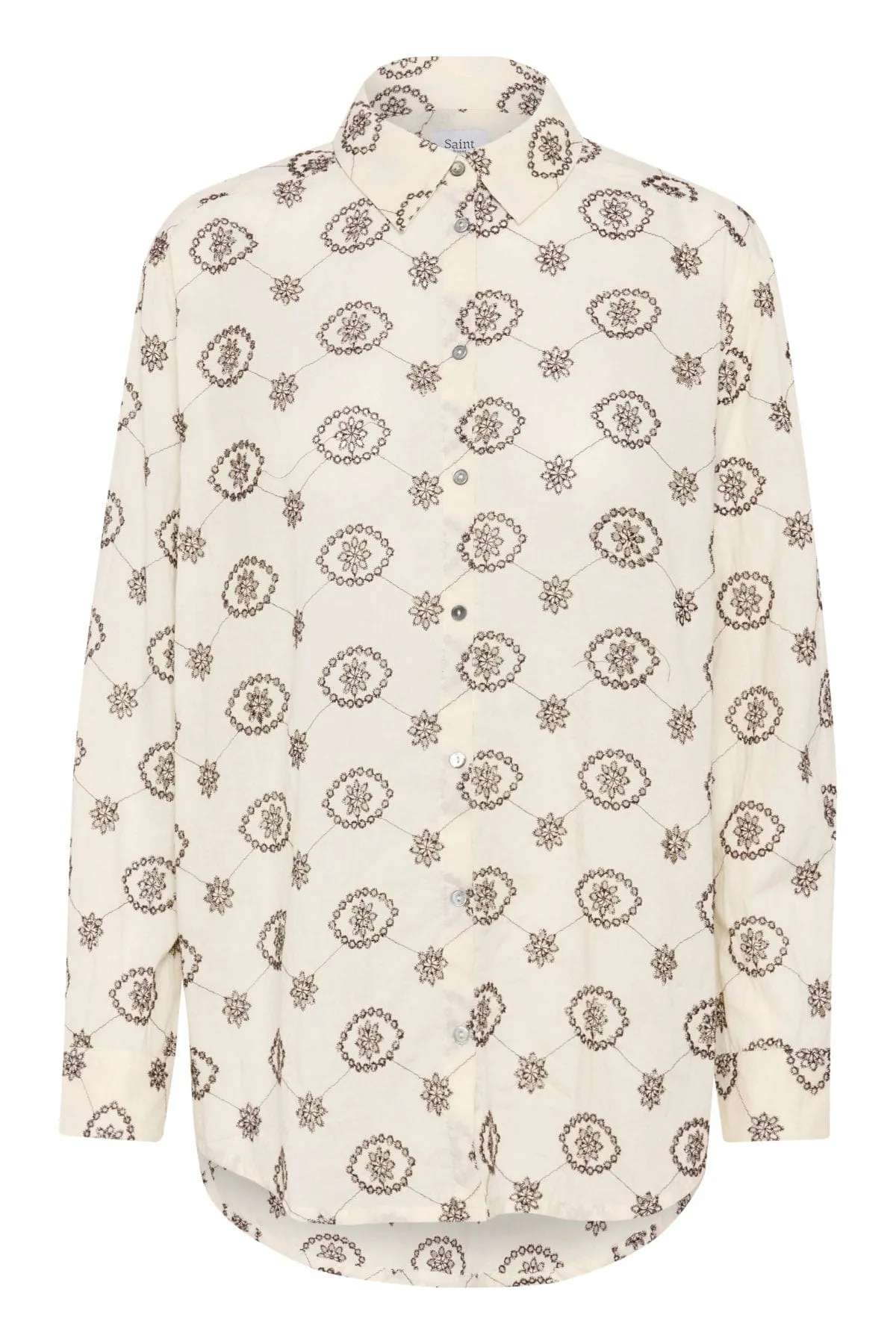 Kendra Broderie Shirt - Winter White