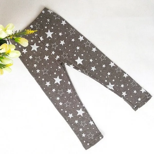 Kids Star Printed Pants Skinny Pants Warm Stretchy Leggings