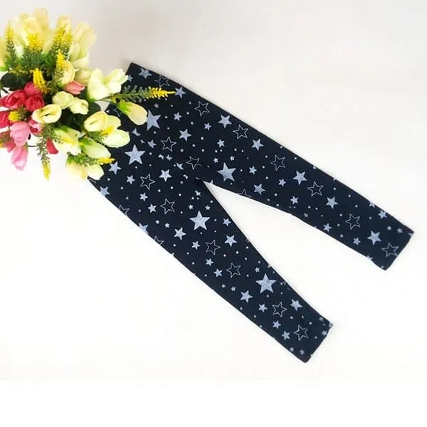 Kids Star Printed Pants Skinny Pants Warm Stretchy Leggings