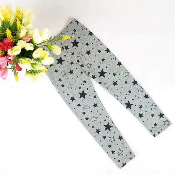 Kids Star Printed Pants Skinny Pants Warm Stretchy Leggings
