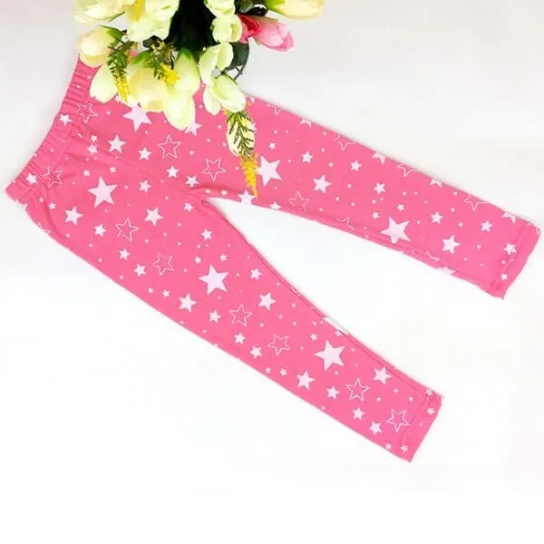 Kids Star Printed Pants Skinny Pants Warm Stretchy Leggings