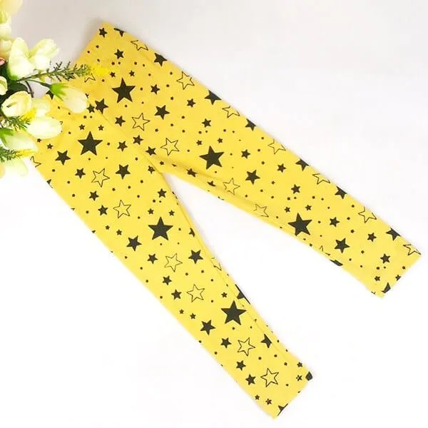 Kids Star Printed Pants Skinny Pants Warm Stretchy Leggings