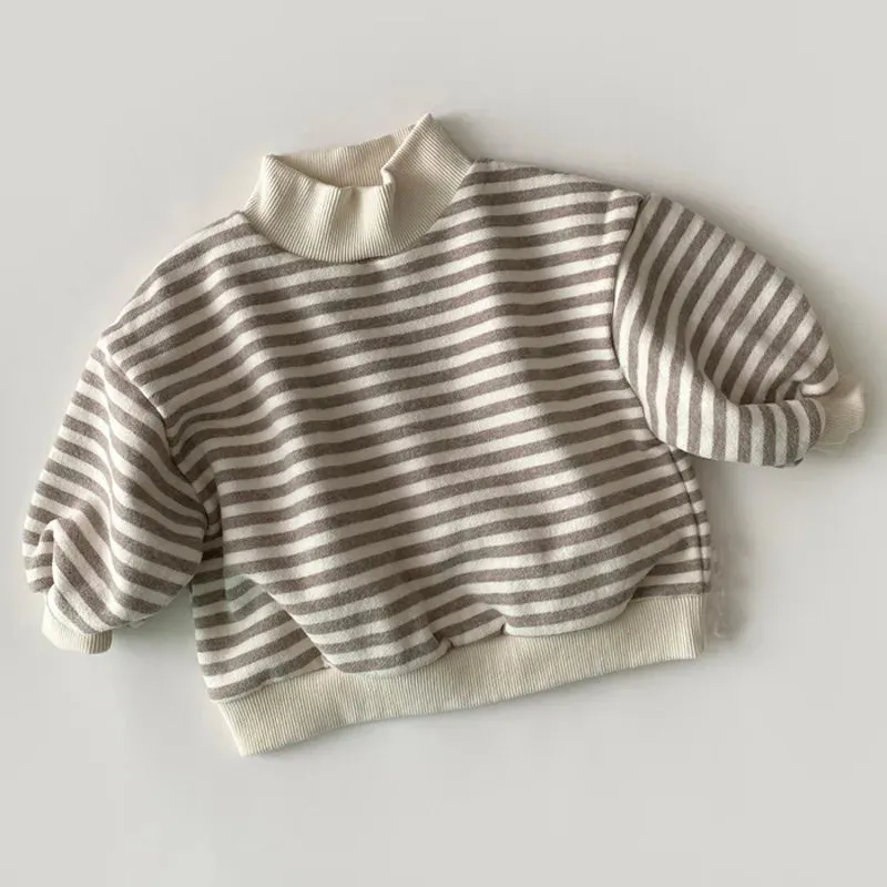 Kids Warm Stripe Turtle Neck Sweaters