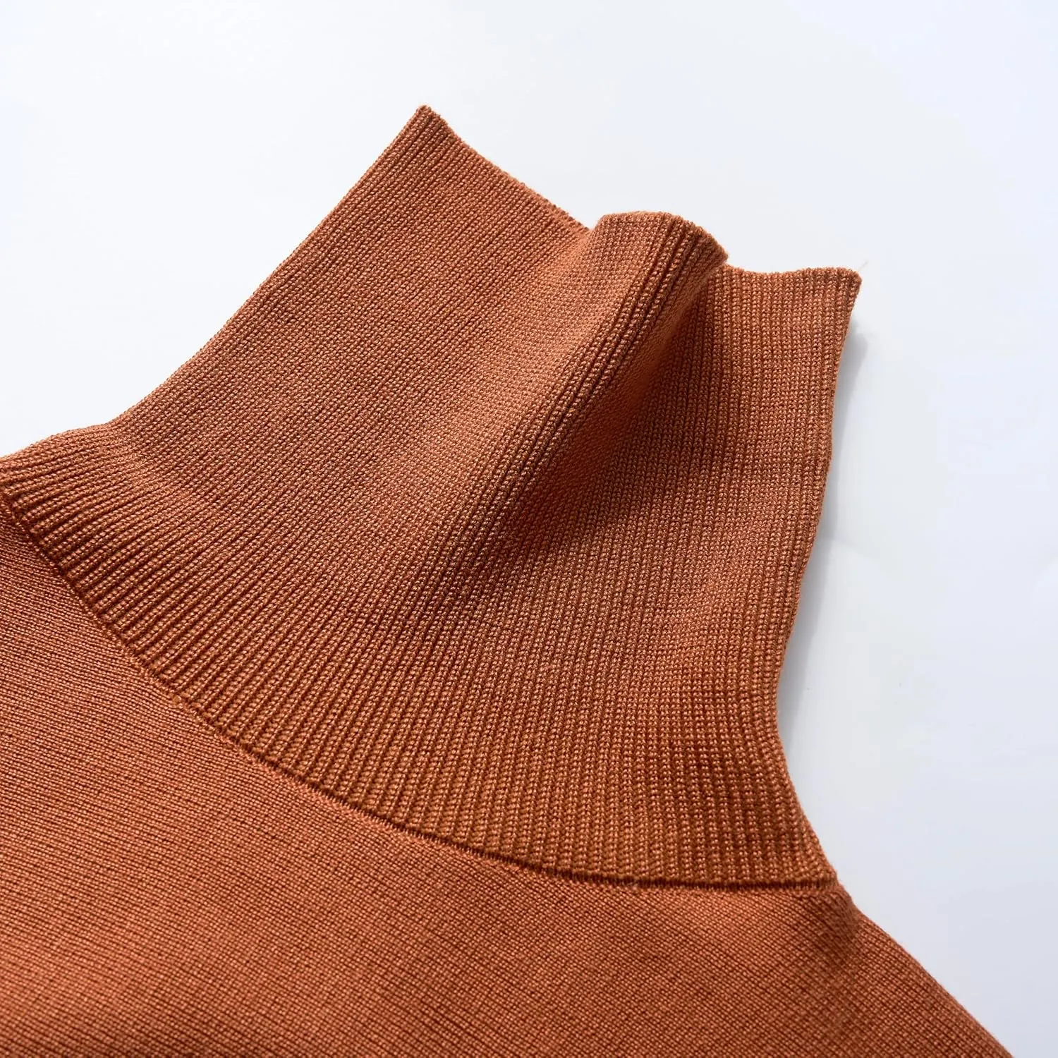 Knitted Poncho Pants Set Cozy Turtleneck Loungewear Outfit Wide Leg Pants Women Rust Toned Autumnal Chic