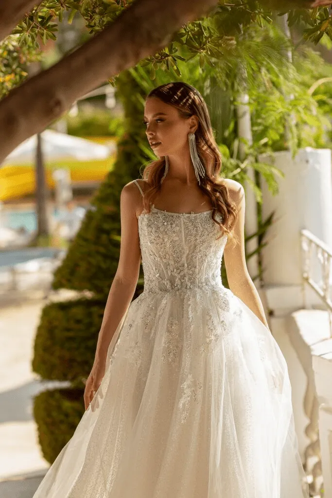 Lace Strap Wedding Dress - Princess Sparkle Glitter Wedding Dress - Lace Corset Back Wedding Dress Plus Size
