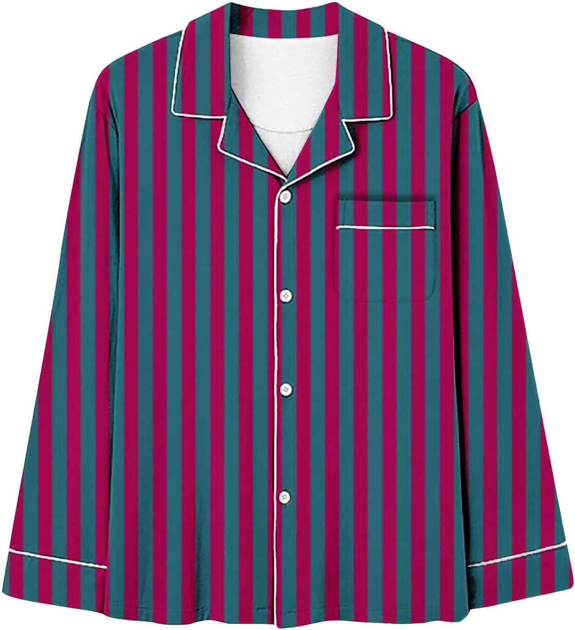 Lastesso Womens Pajama Sets Fashion Vertical Stripe Pajamas V Neck Button Shirts Wear and Soft Pants Casual 2 Piece Outfits