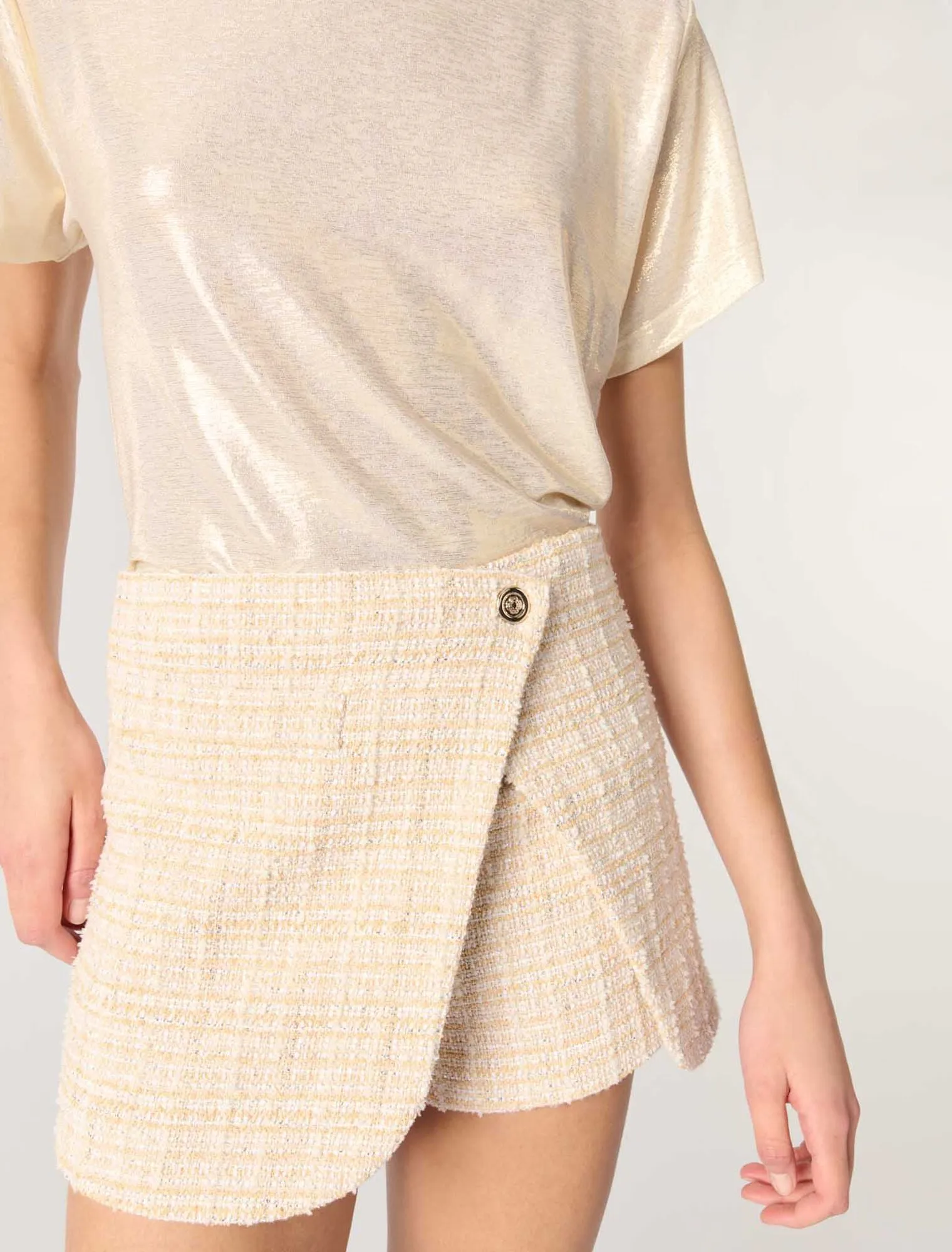 Layered tweed skort