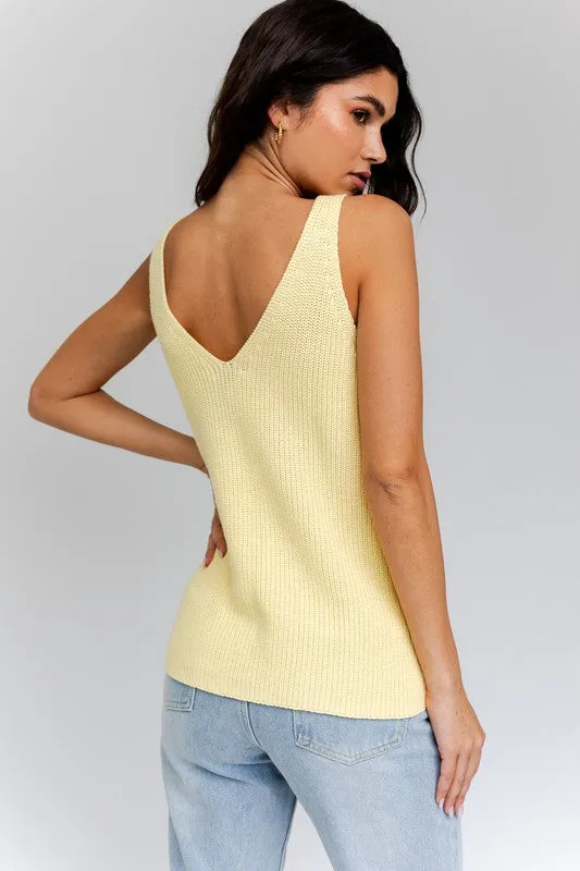 Lightweight Knit V-Neck Sleeveless Tank Top