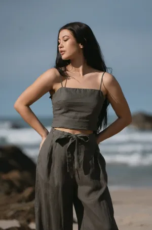 LILA KHAKI LINEN CAMI
