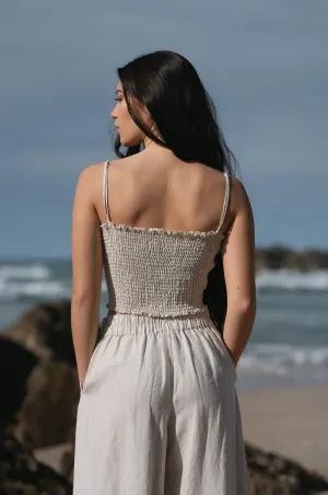 LILA OATMEAL LINEN CAMI