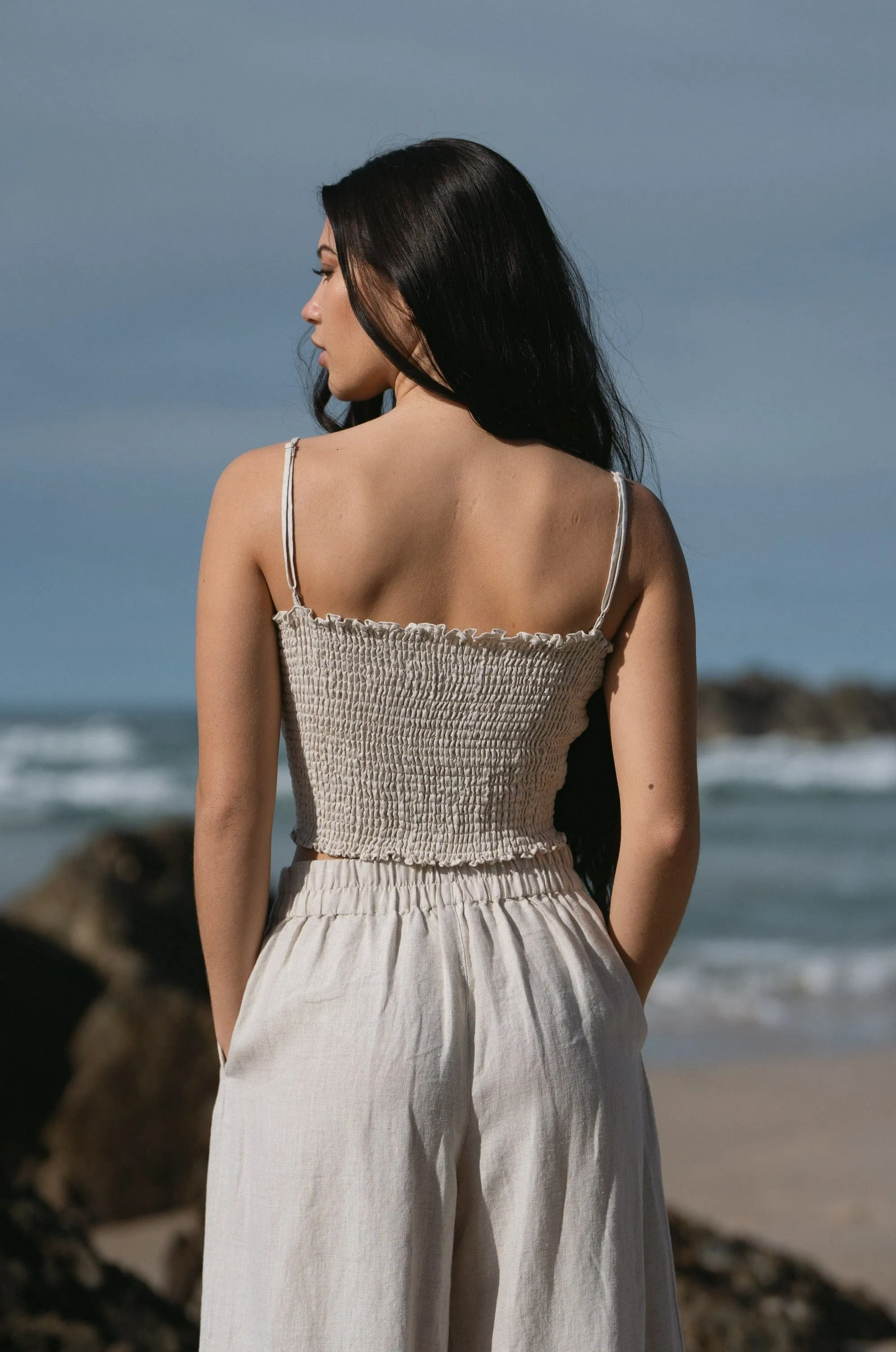 LILA OATMEAL LINEN CAMI
