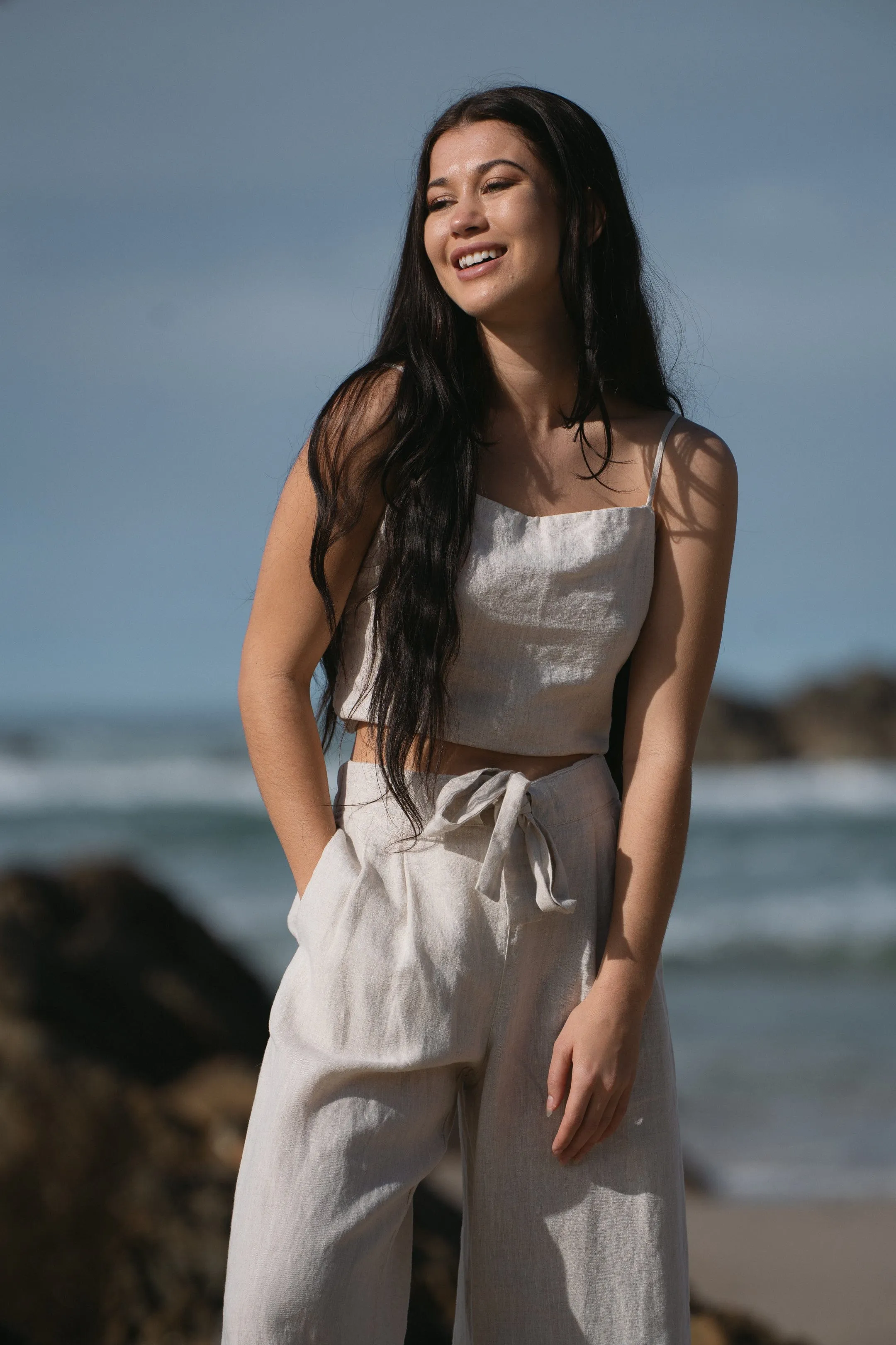 LILA OATMEAL LINEN CAMI