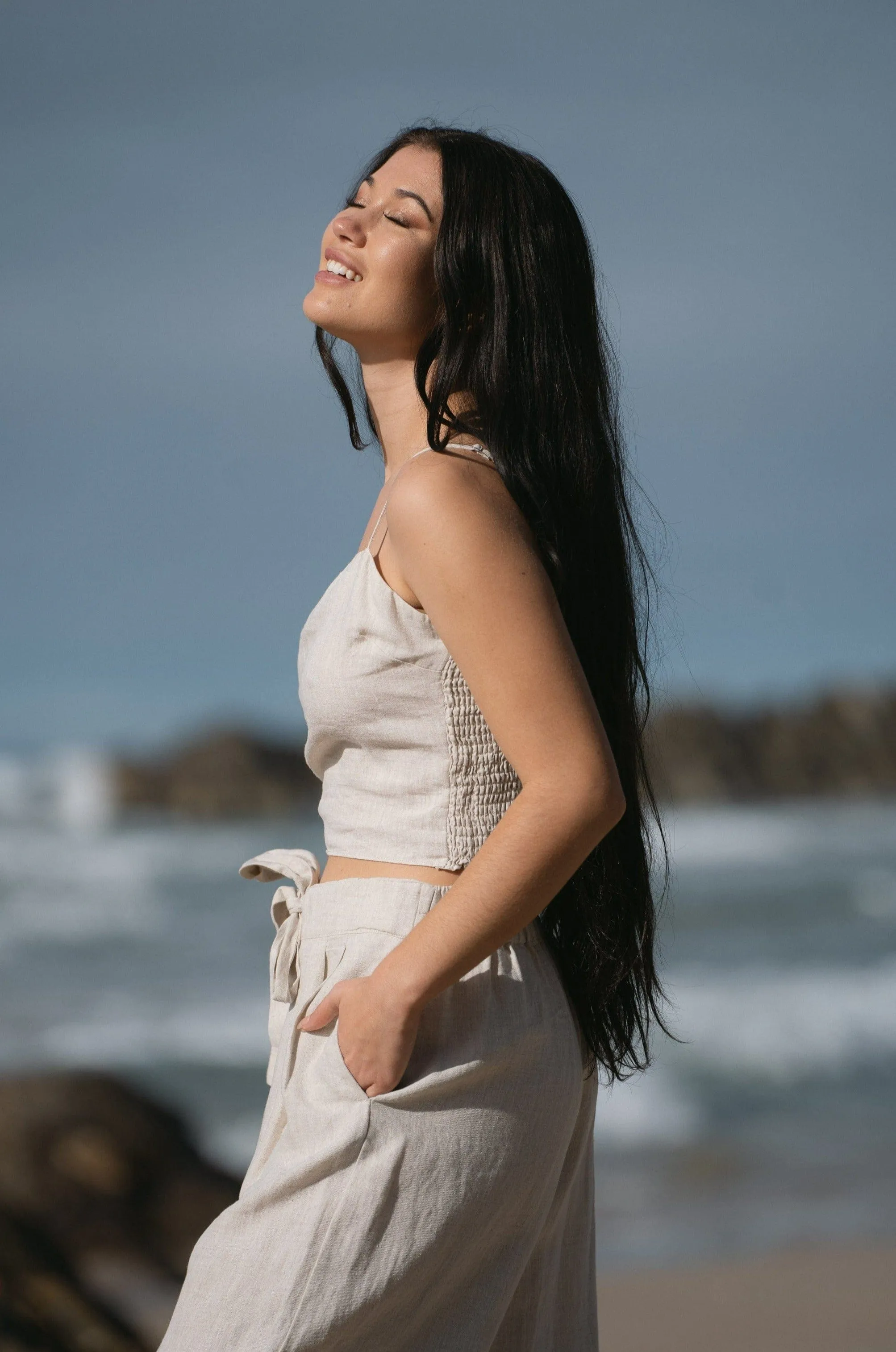 LILA OATMEAL LINEN CAMI
