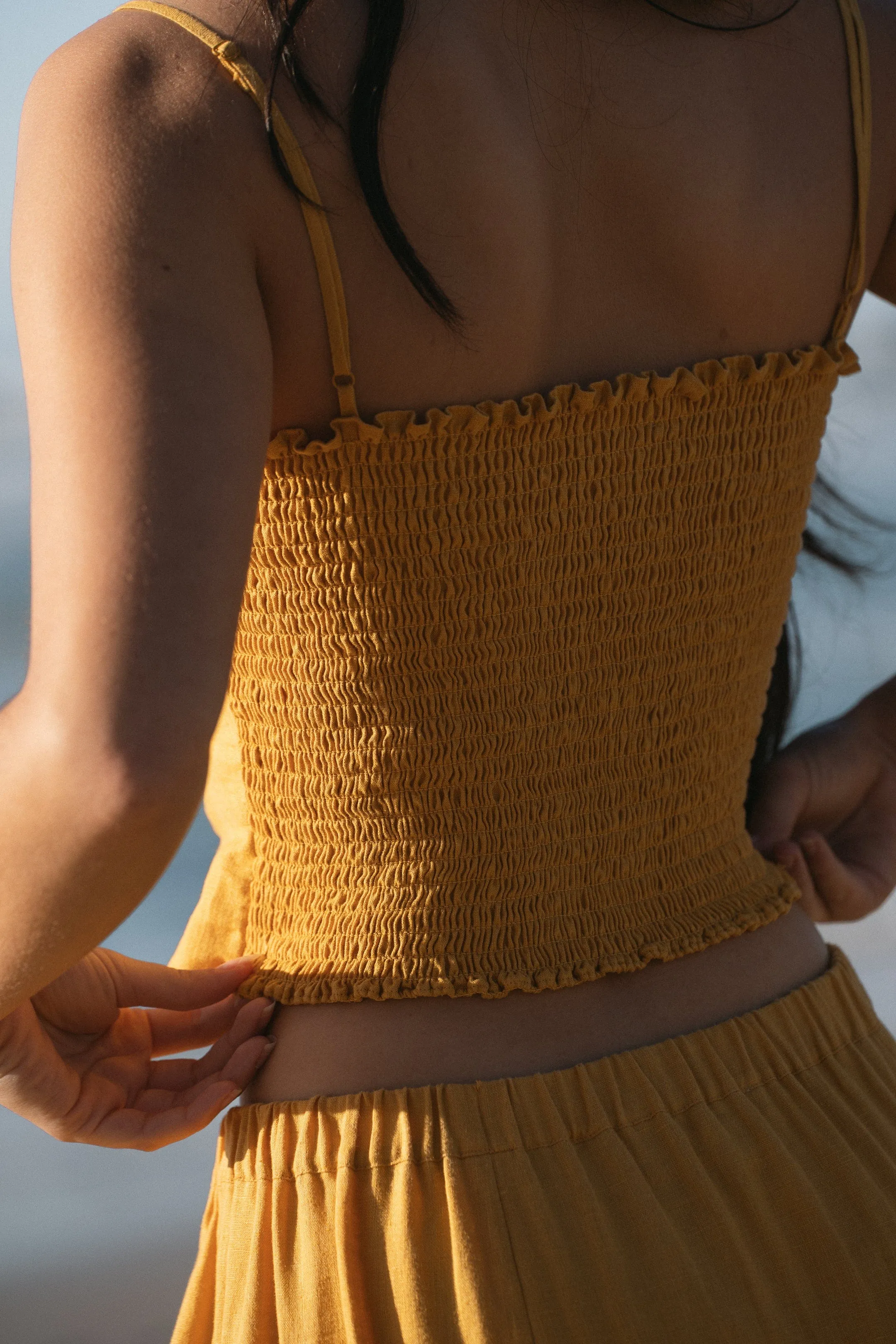 LILA SUNFLOWER LINEN CAMI