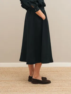 Linen Skirt Black