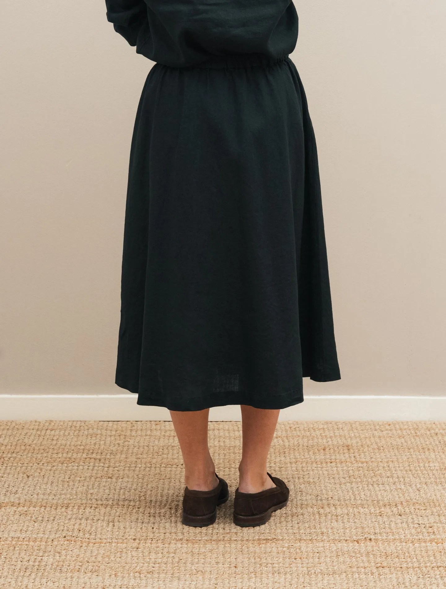 Linen Skirt Black