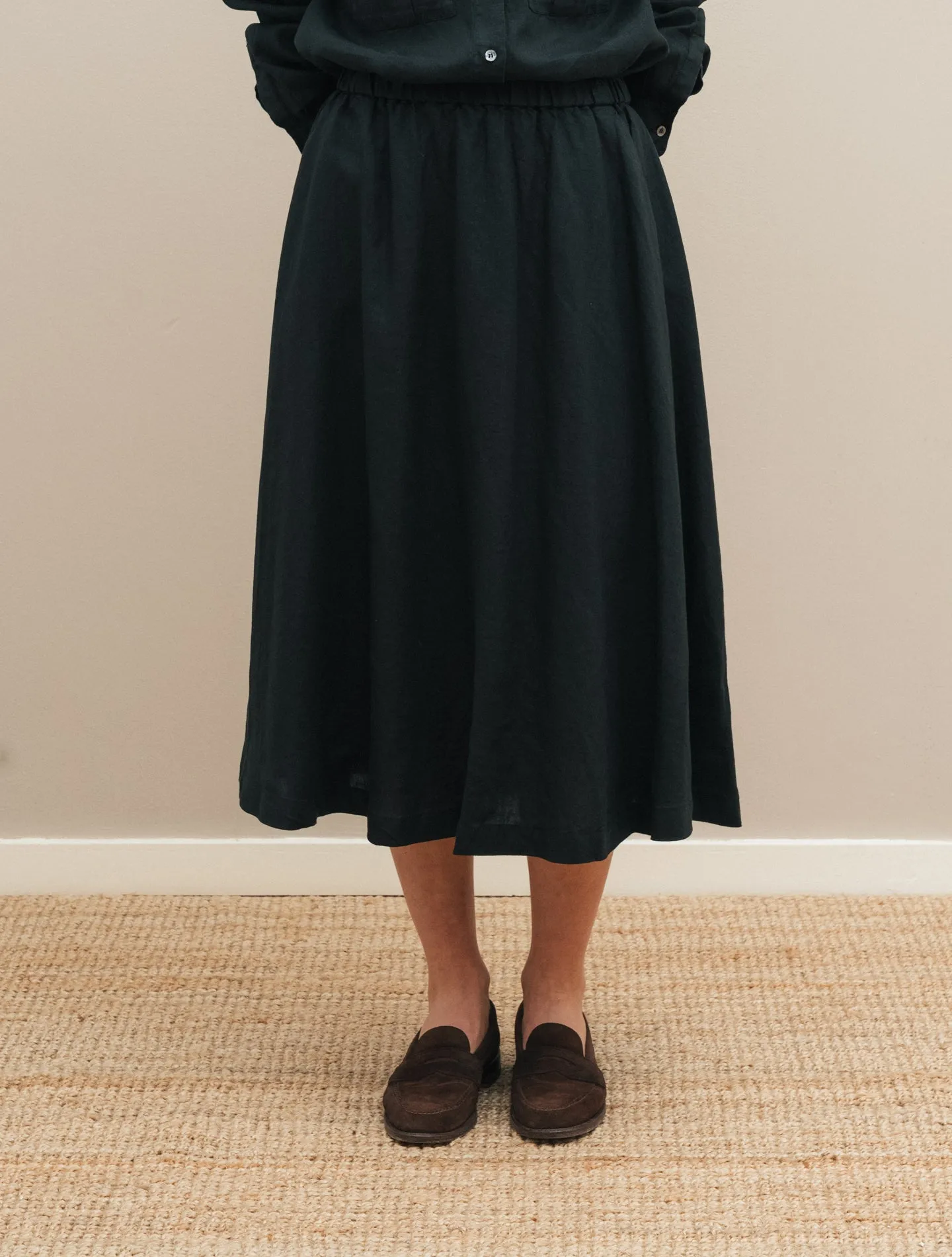 Linen Skirt Black