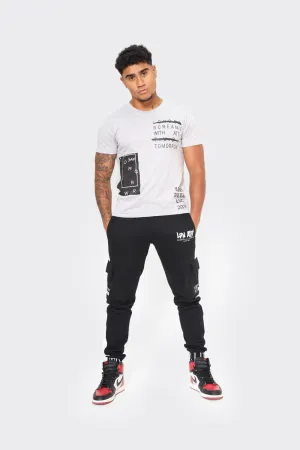 London Attitude 'London Screams with Attitude Tomorrow' Graphic T-Shirt in Grey