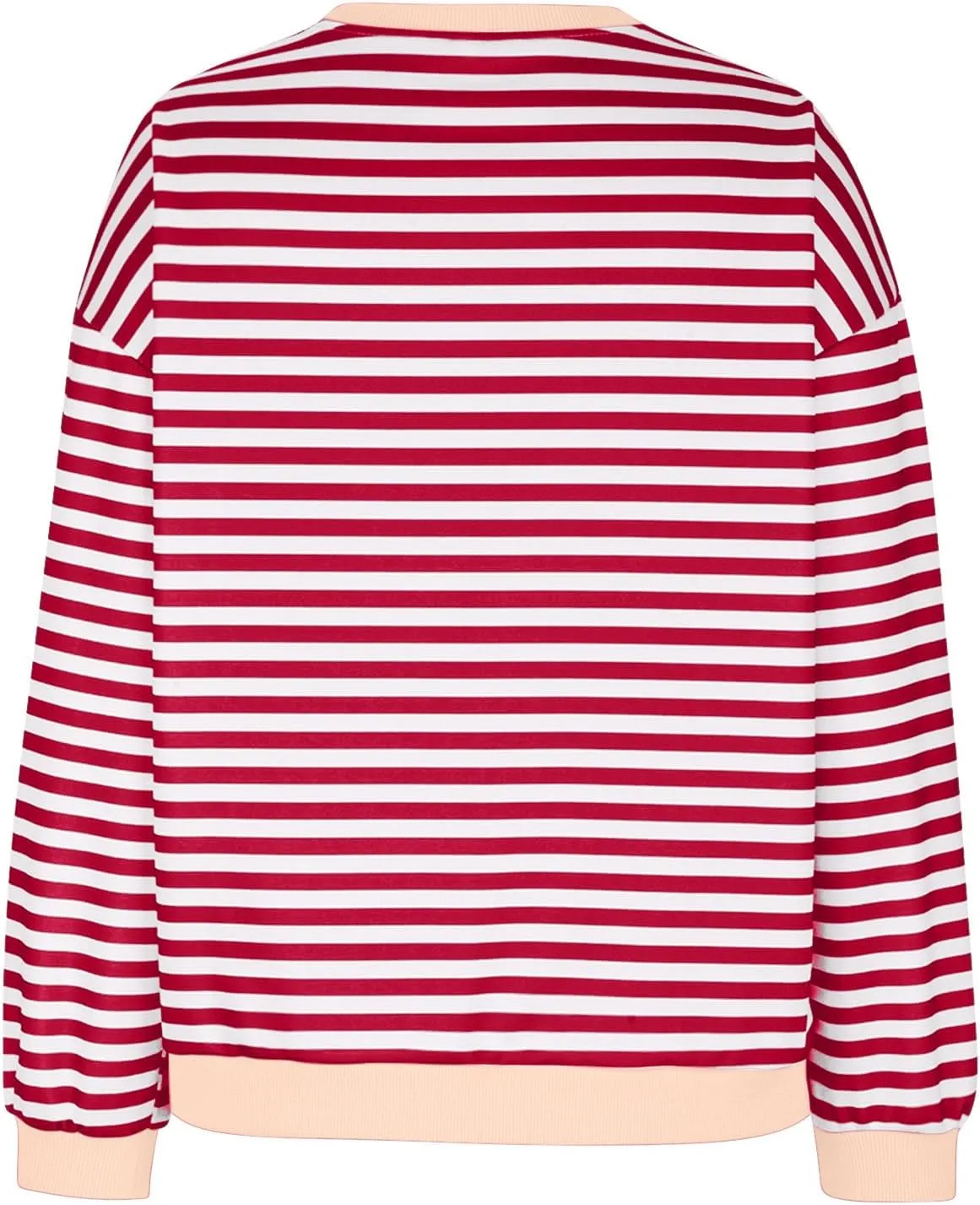 Long Sleeve Sweatshirt for Women Stripe Color Block Sweatshirt Casual Oversized Sweatshirt Crew Neck Pullover