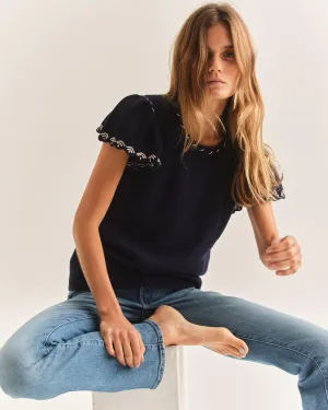Madeline Sweater-Cotton Viscose-Navy