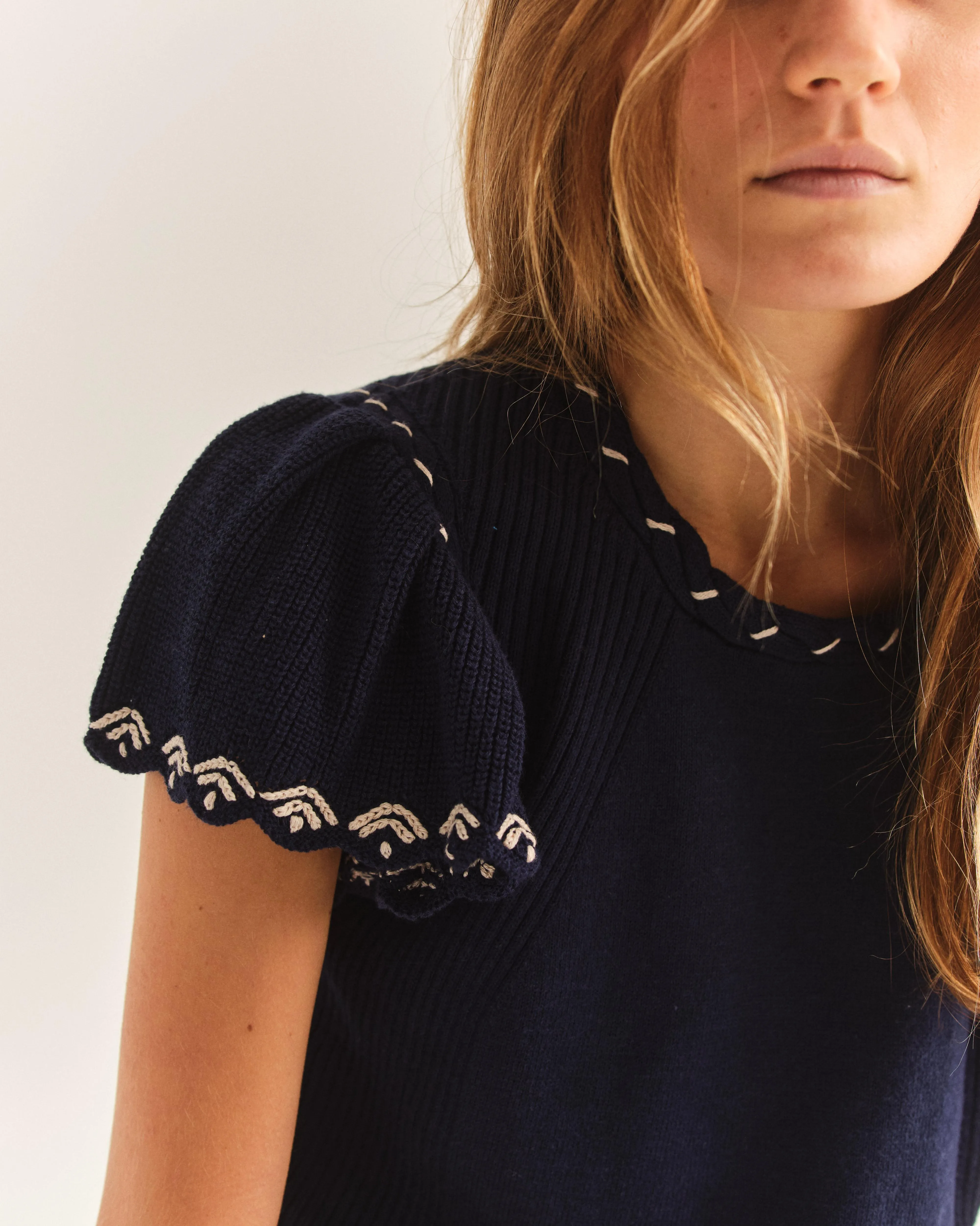 Madeline Sweater-Cotton Viscose-Navy