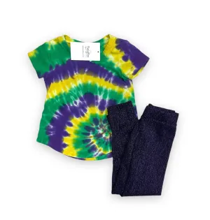 Mardi Gras Toddler Purple Liquid Glitter Legging