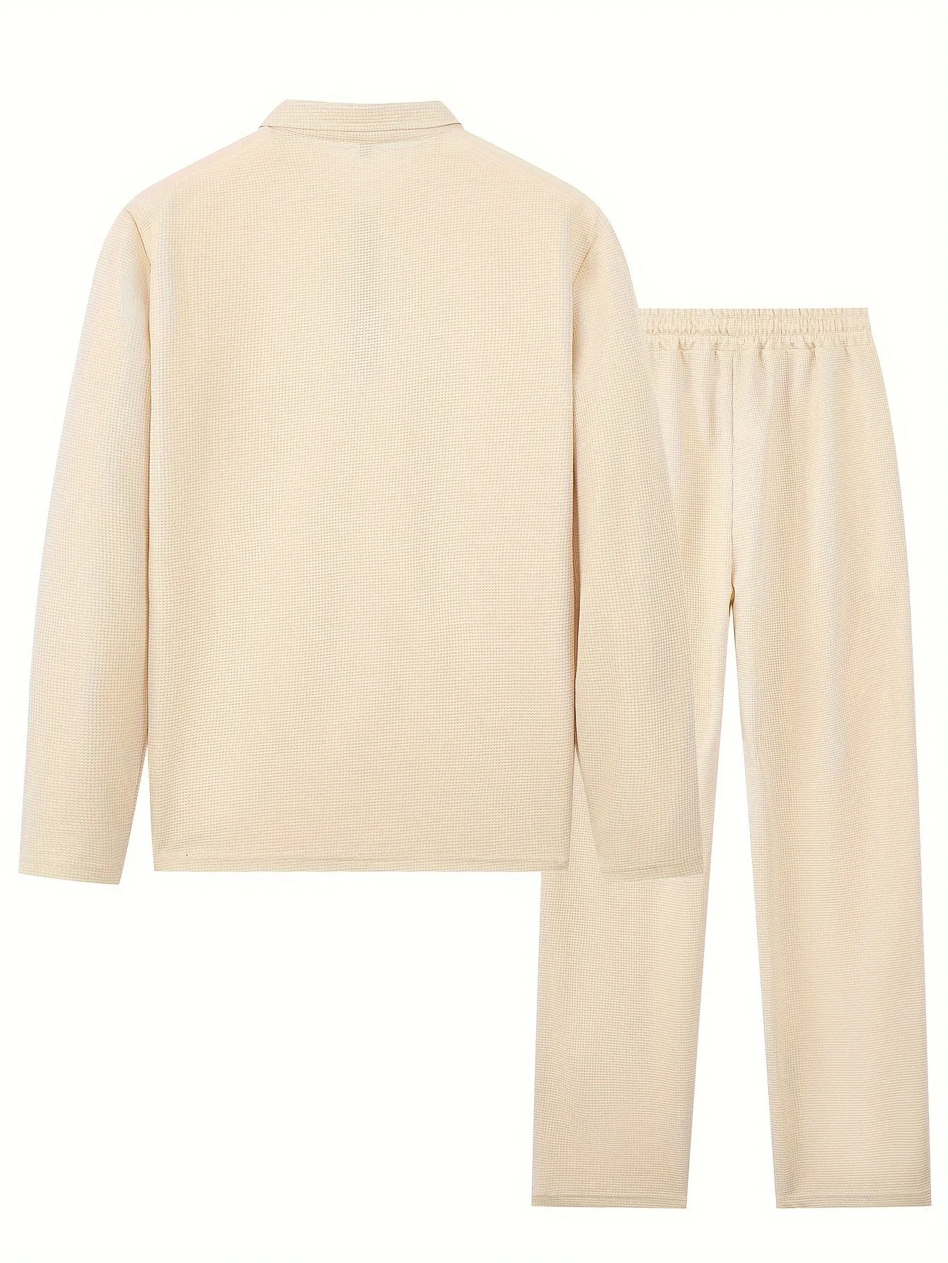 Men's 2-Piece Knitted Set, Pullover Sweatshirt & Drawstring Pants