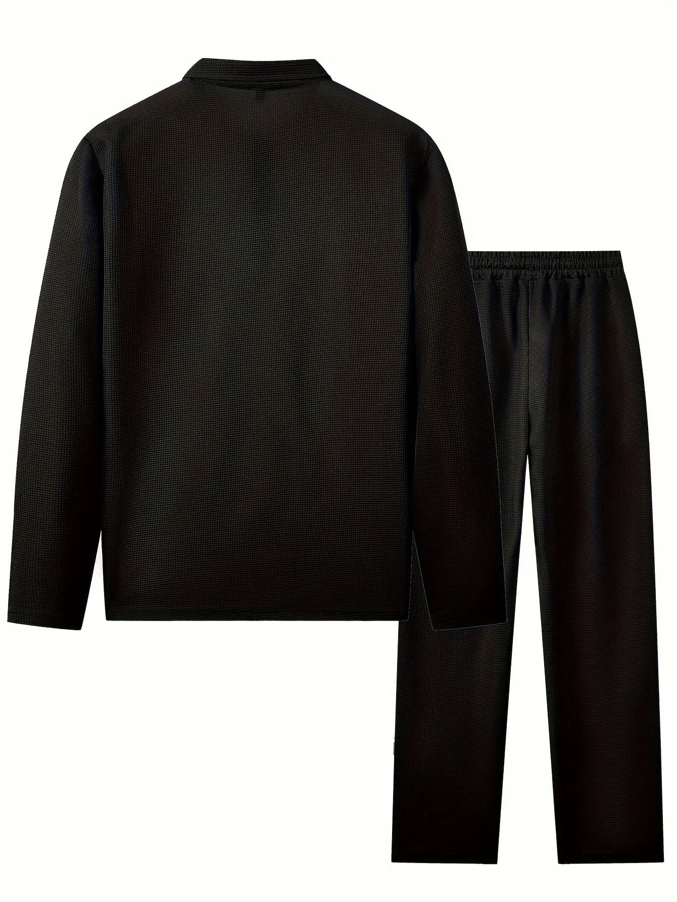 Men's 2-Piece Knitted Set, Pullover Sweatshirt & Drawstring Pants
