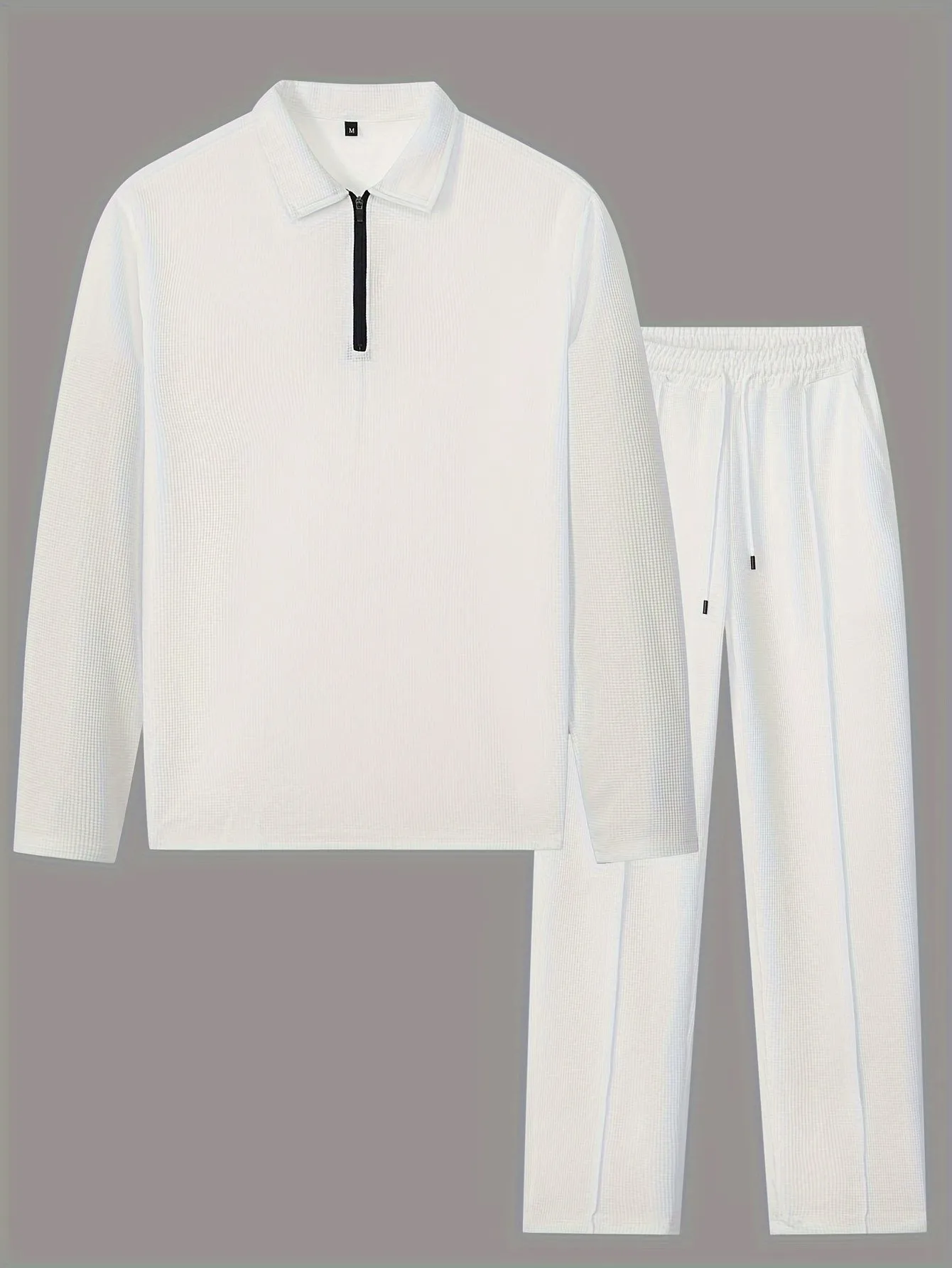 Men's 2-Piece Knitted Set, Pullover Sweatshirt & Drawstring Pants