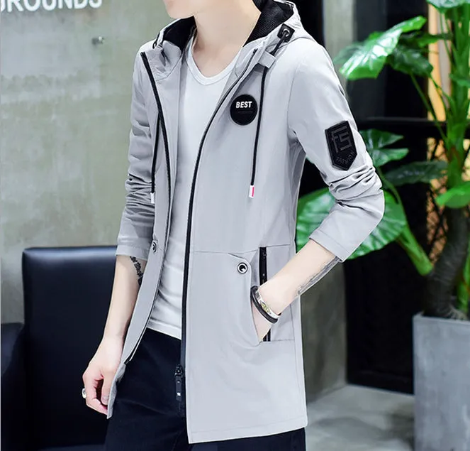 Mens Lightweight Hooded Jacket with Badges