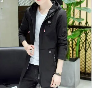 Mens Lightweight Hooded Jacket with Badges