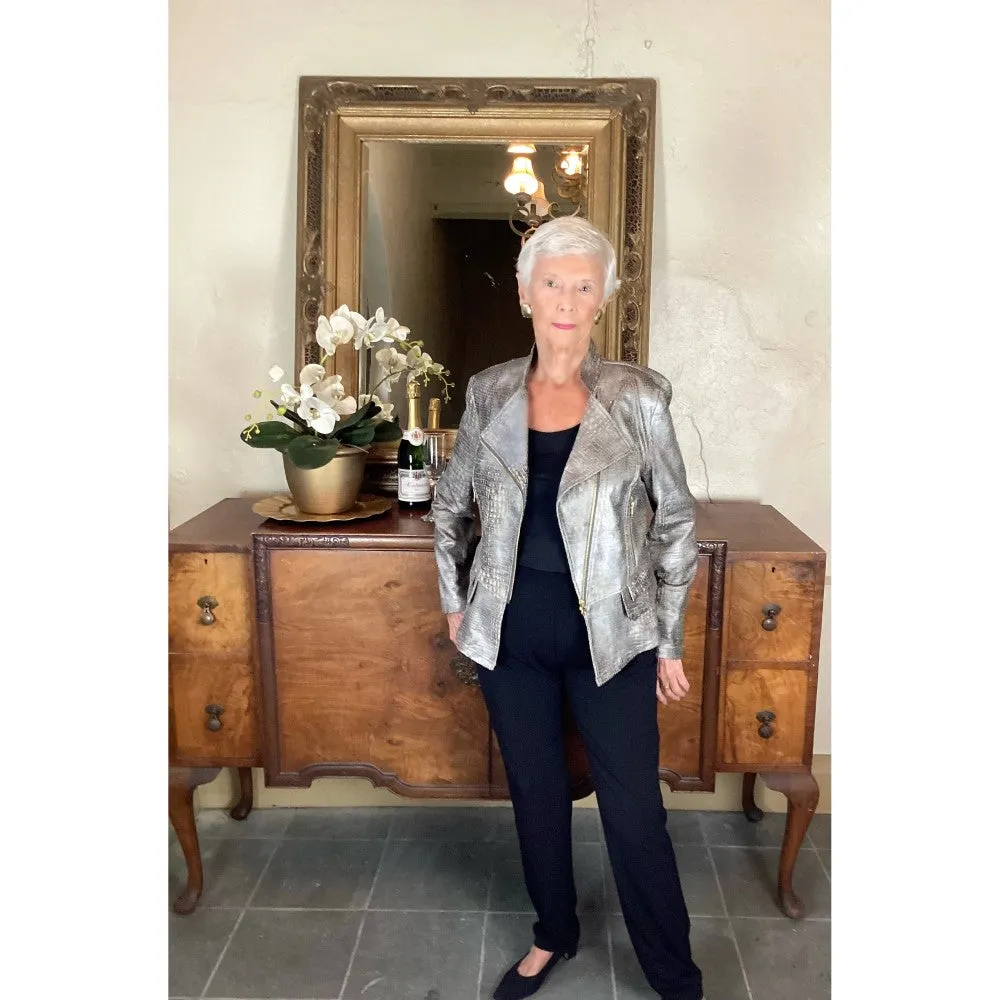 Metallic Biker Jacket