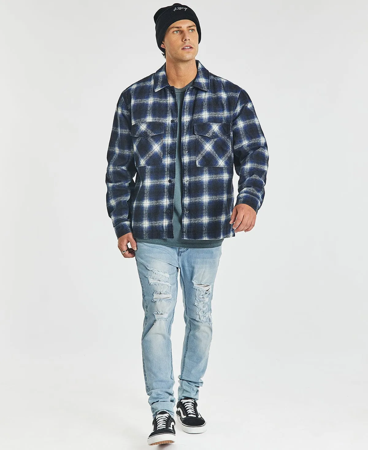 Michigan Worker Jacket Navy Check