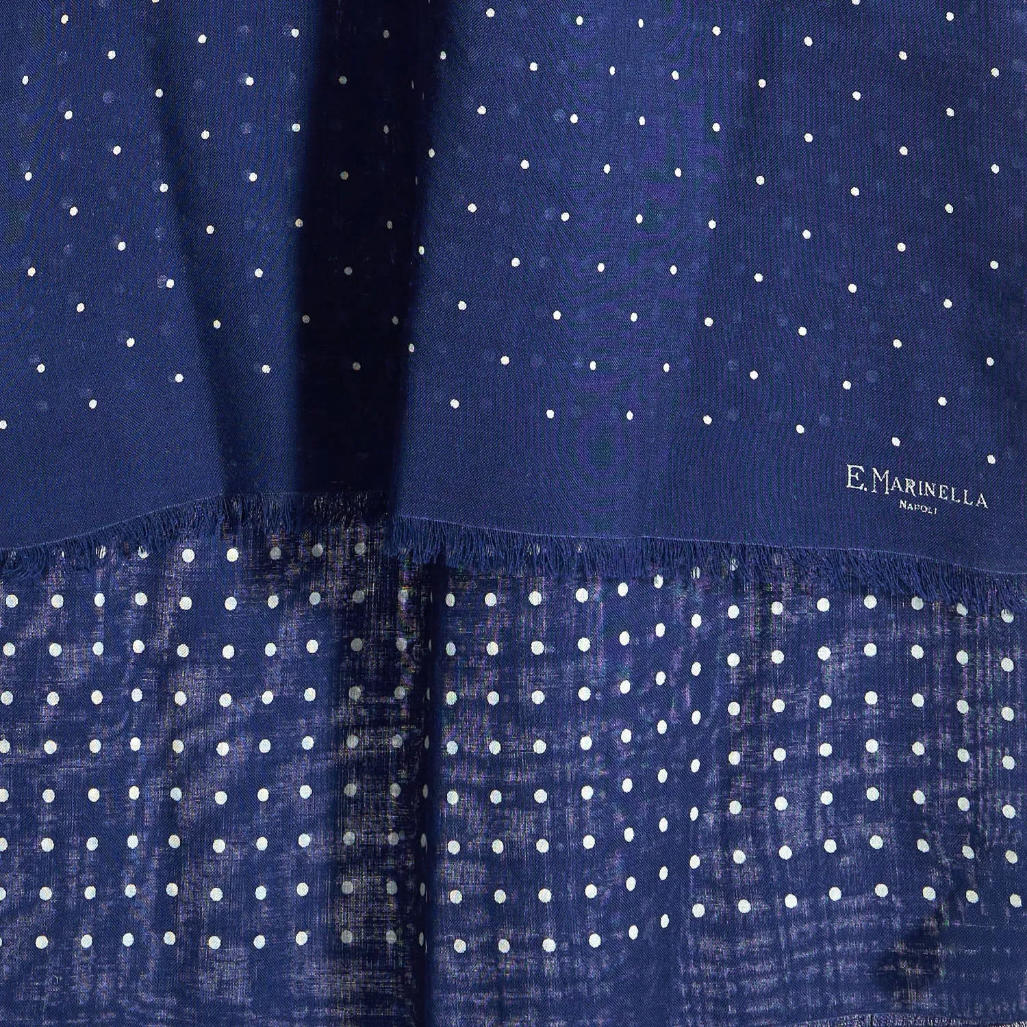 MID BLUE WOOL AND SILK SCARF