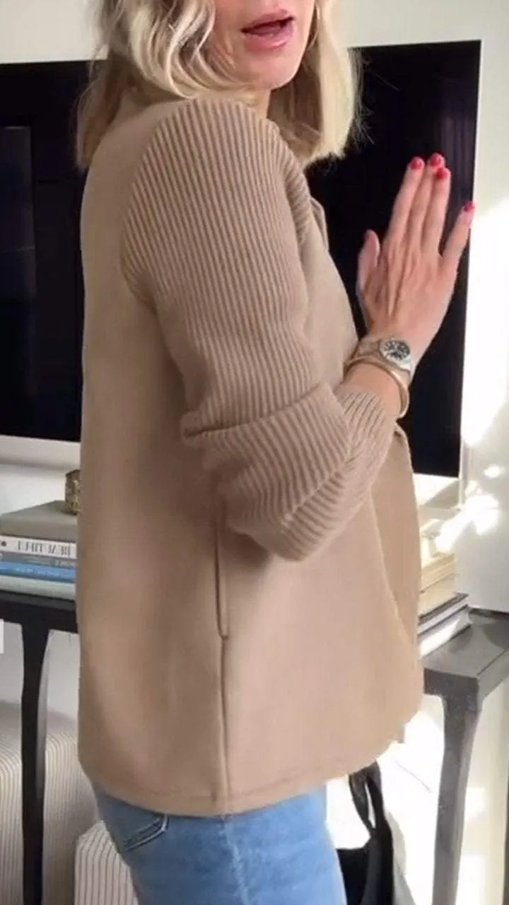 Morelle® | Elegant Knit-Sleeve Blazer