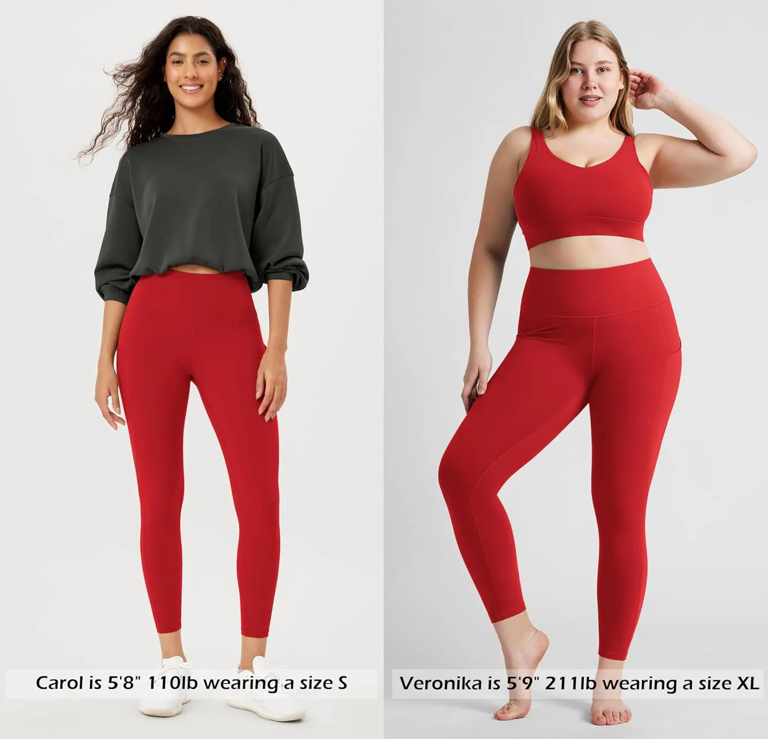 ODODOS ODTHERMAL Women's Fleece Lined Yoga Pants with Pockets - 25" / 28" High Waisted Warm Workout Leggings